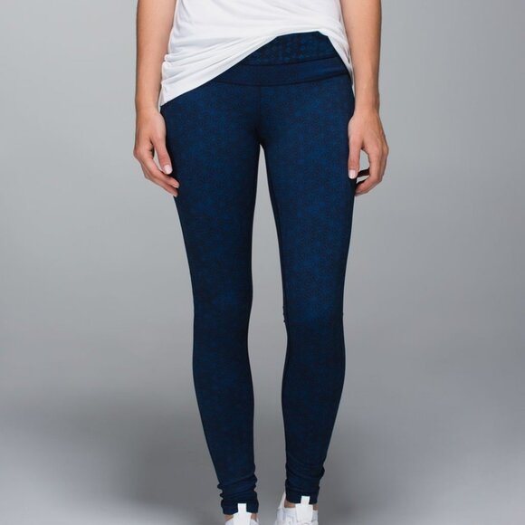 lululemon athletica Pants - Lululemon Women's Wunder Groove Pant Leggings - Blue Star